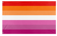 A mockup of the custom flag 'lesbian flag orange flag' on a white background