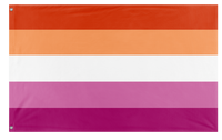 A mockup of the custom flag 'lesbian flag aesthetic flag' on a white background