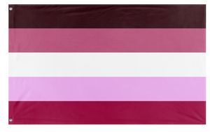 A mockup of the custom flag 'closeted lesbian flag' on a white background