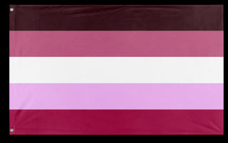 A mockup of the custom flag 'closeted lesbian flag' on a white background