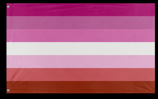 A mockup of the custom flag 'pink lesbian flag' on a white background