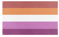 A mockup of the custom flag 'pastel lesbian flag' on a white background