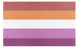 A mockup of the custom flag 'pastel lesbian flag' on a white background