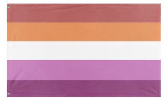 A mockup of the custom flag 'pastel lesbian flag' on a white background