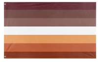 A mockup of the custom flag 'stud lesbian flag' on a white background