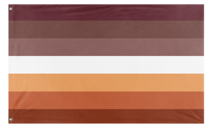 A mockup of the custom flag 'stud lesbian flag' on a white background