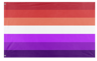 A mockup of the custom flag 'ace lesbian flag' on a white background