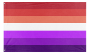 A mockup of the custom flag 'ace lesbian flag' on a white background