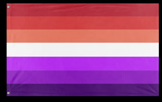 A mockup of the custom flag 'ace lesbian flag' on a white background