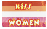 A mockup of the custom flag 'aggressive lesbian flag' on a white background