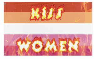 A mockup of the custom flag 'aggressive lesbian flag' on a white background