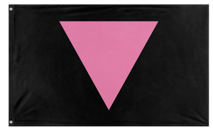 A mockup of the custom flag 'Pink Triangle LGBT Flag' on a white background