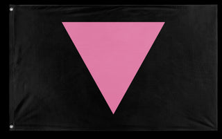 A mockup of the custom flag 'Pink Triangle LGBT Flag' on a white background