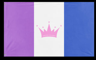 A mockup of the custom flag 'Drag Pride Flag' on a white background