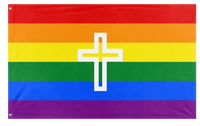 A mockup of the custom flag 'Christian Pride Flag' on a white background