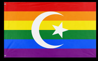 A mockup of the custom flag 'Islam Pride Flag' on a white background
