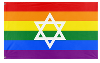 A mockup of the custom flag 'Jewish Pride Flag' on a white background