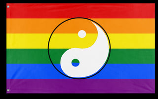 A mockup of the custom flag 'Taoist Pride Flag' on a white background