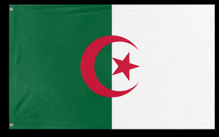 A mockup of the custom flag 'Flag of Algeria flag' on a white background