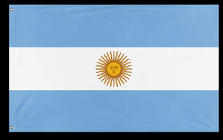 A mockup of the custom flag 'Flag of Argentina flag' on a white background