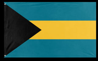 A mockup of the custom flag 'Flag of Bahamas flag' on a white background