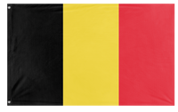 A mockup of the custom flag 'Flag of Belgium flag' on a white background