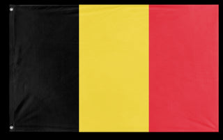 A mockup of the custom flag 'Flag of Belgium flag' on a white background
