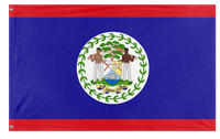 A mockup of the custom flag 'Flag of Belize flag' on a white background