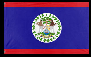 A mockup of the custom flag 'Flag of Belize flag' on a white background