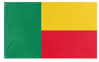 A mockup of the custom flag 'Flag of Benin flag' on a white background