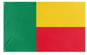 A mockup of the custom flag 'Flag of Benin flag' on a white background