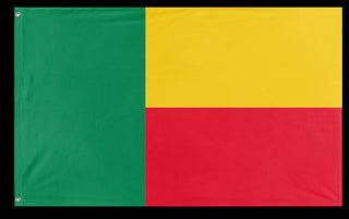 A mockup of the custom flag 'Flag of Benin flag' on a white background