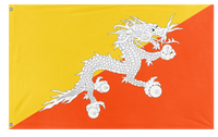 A mockup of the custom flag 'Flag of Bhutan flag' on a white background