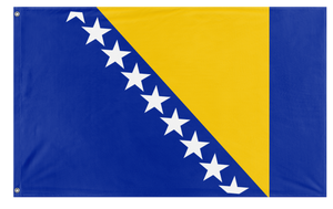 A mockup of the custom flag 'Flag of Bosnia and Herzegovina flag' on a white background