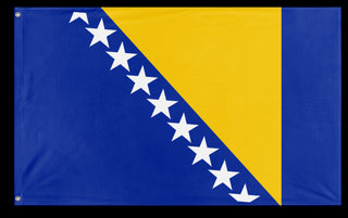 A mockup of the custom flag 'Flag of Bosnia and Herzegovina flag' on a white background