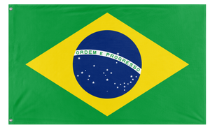 A mockup of the custom flag 'Flag of Brazil flag' on a white background