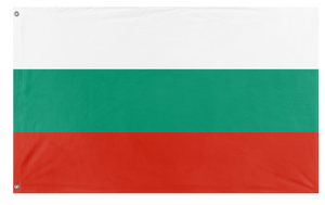A mockup of the custom flag 'Flag of Bulgaria flag' on a white background