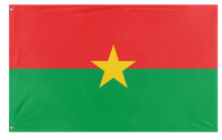 A mockup of the custom flag 'Flag of Burkina Faso flag' on a white background