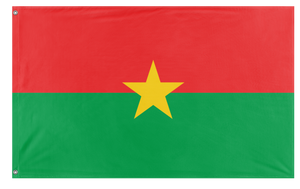 A mockup of the custom flag 'Flag of Burkina Faso flag' on a white background
