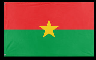 A mockup of the custom flag 'Flag of Burkina Faso flag' on a white background