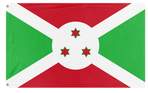 A mockup of the custom flag 'Flag of Burundi flag' on a white background