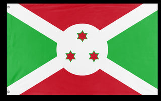 A mockup of the custom flag 'Flag of Burundi flag' on a white background