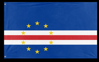 A mockup of the custom flag 'Flag of Cabo Verde flag' on a white background
