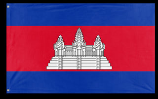 A mockup of the custom flag 'Flag of Cambodia flag' on a white background