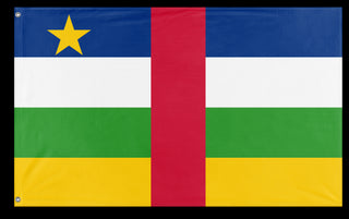 A mockup of the custom flag 'Flag of Central African Republic flag' on a white background