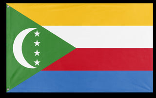 A mockup of the custom flag 'Flag of Comoros flag' on a white background
