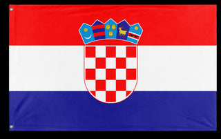 A mockup of the custom flag 'Flag of Croatia flag' on a white background