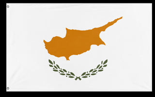 A mockup of the custom flag 'Flag of Cyprus flag' on a white background