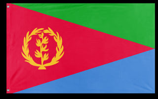 A mockup of the custom flag 'Flag of Eritrea flag' on a white background