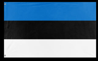 A mockup of the custom flag 'Flag of Estonia flag' on a white background